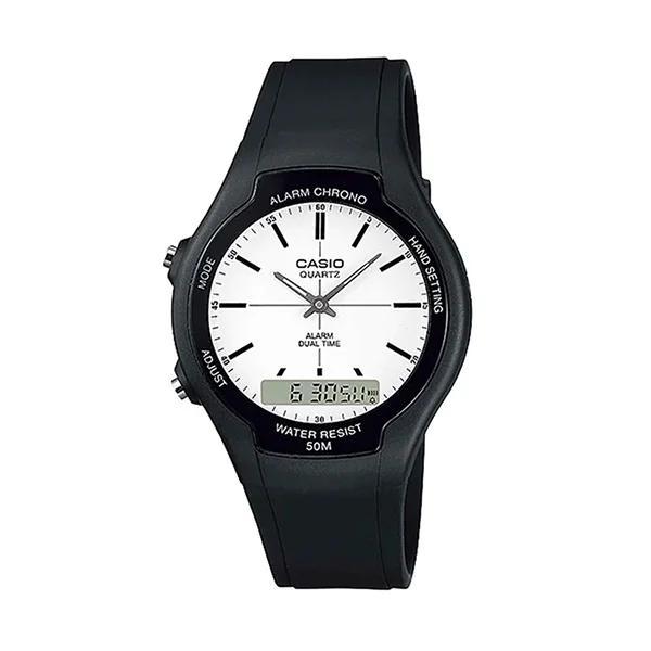 Casio Analog/Digital Black Band Watch for Men - AW-90H-7EVDF
